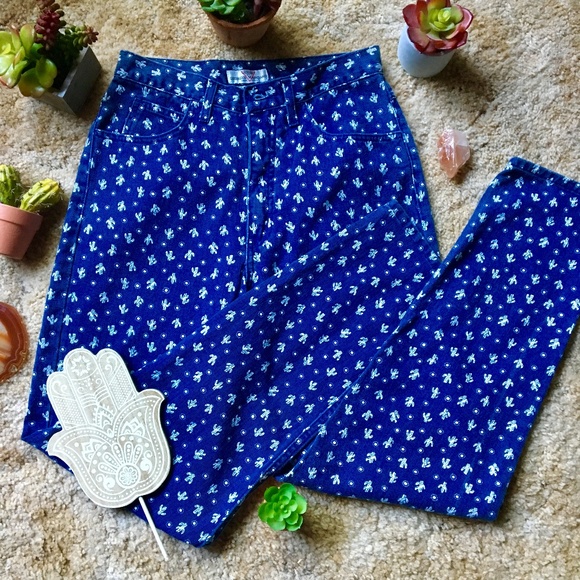 {Vintage Guess} High Waist Cactus Sun Denim Jeans - Picture 1 of 8
